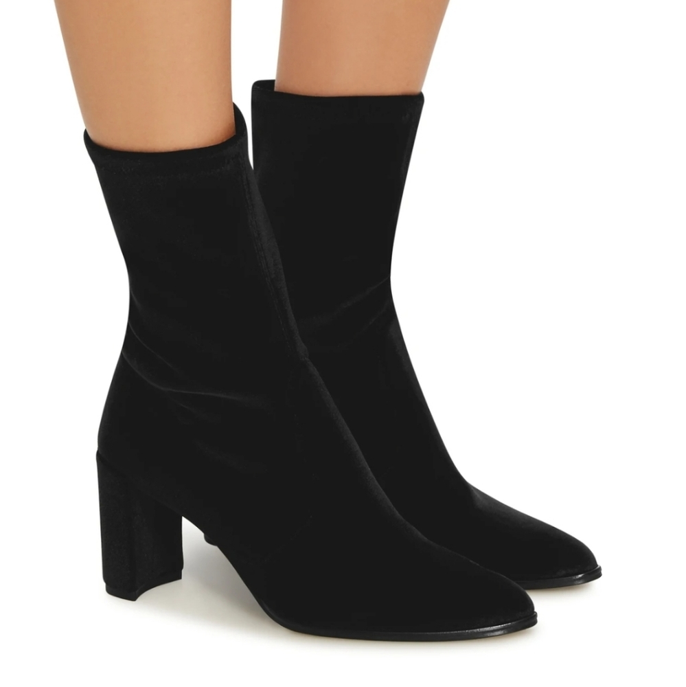 Stuart Weitzman Stretch Velvet Prancer Bootie